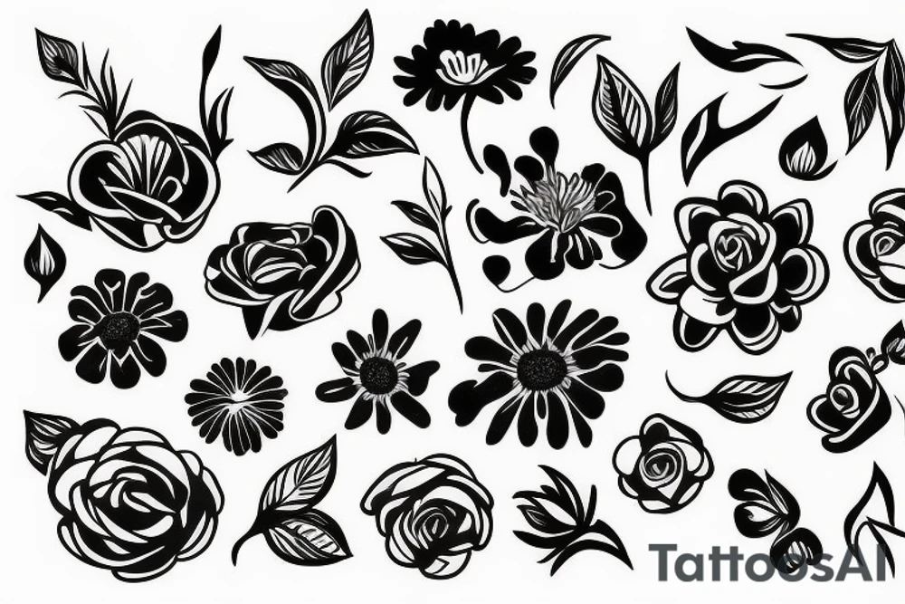 happy flower tattoo idea