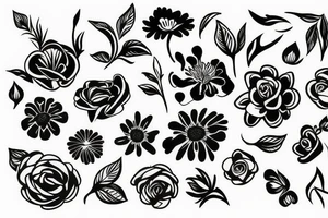happy flower tattoo idea
