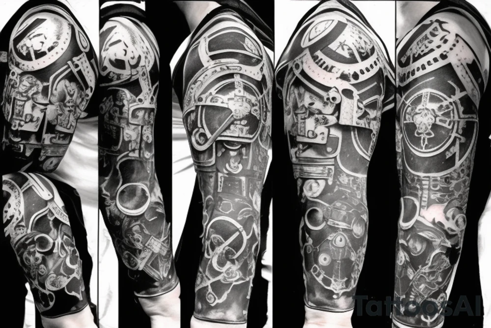 capellan of grey knights with plasmagun, warhammer 40000 tattoo idea