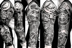 capellan of grey knights with plasmagun, warhammer 40000 tattoo idea