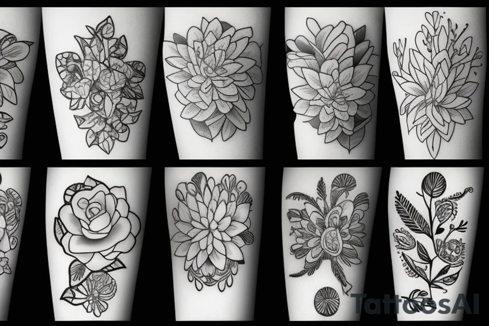 happy flower tattoo idea