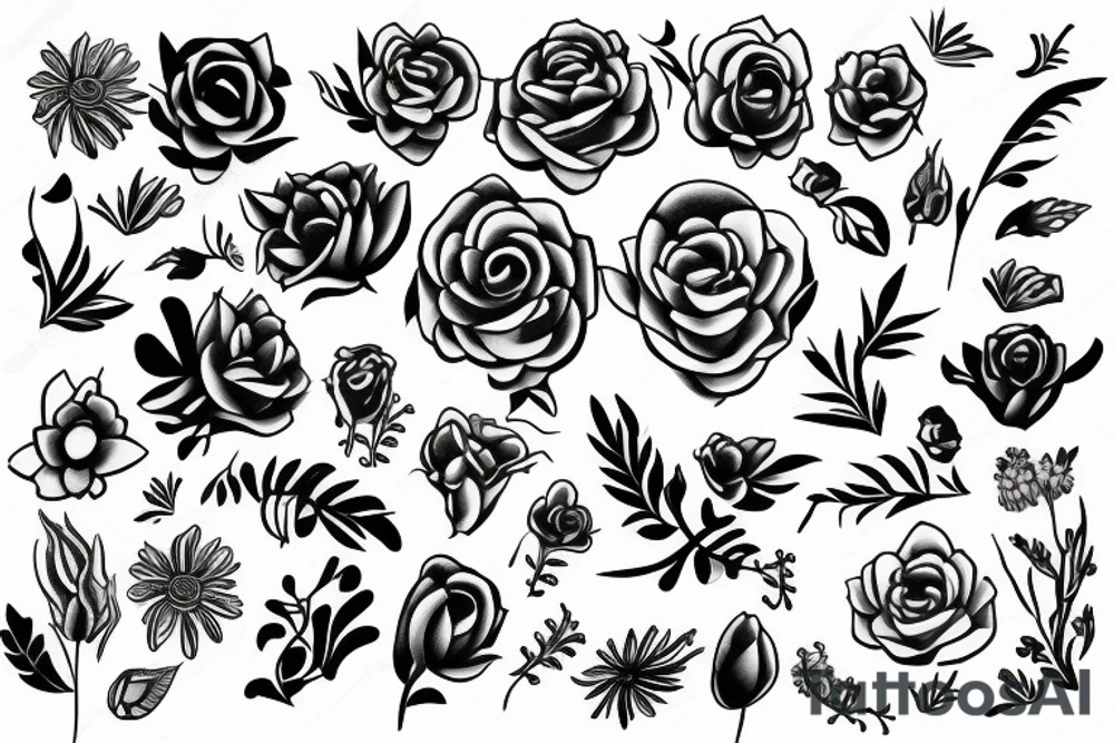 happy flower tattoo idea