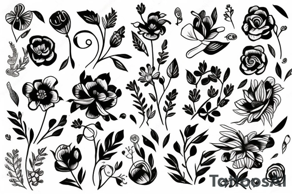 happy flower tattoo idea