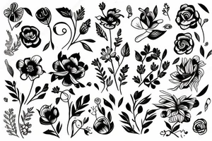 happy flower tattoo idea