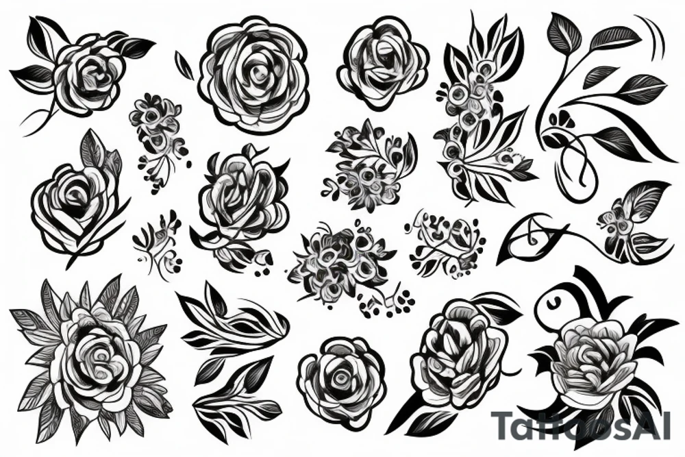 happy flower tattoo idea