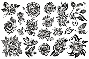 happy flower tattoo idea