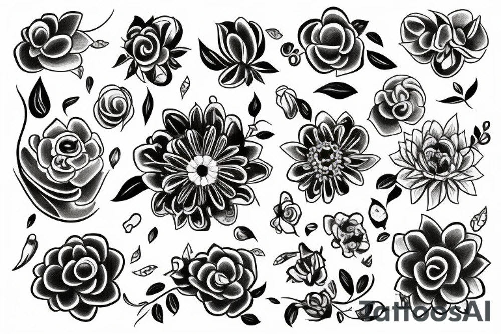 happy flower tattoo idea