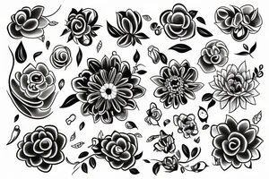 happy flower tattoo idea