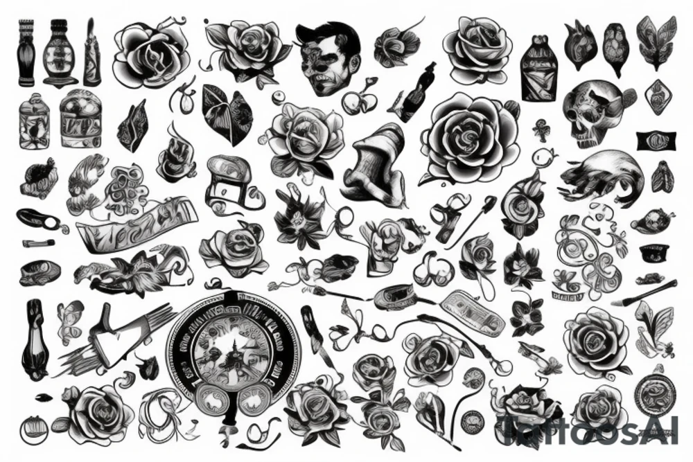 Кровь и череп tattoo idea
