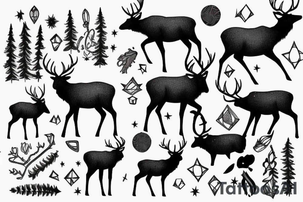 Elk and Universe tattoo idea