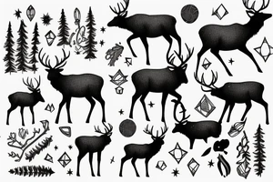 Elk and Universe tattoo idea