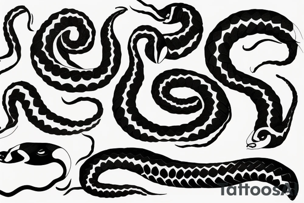 Black minimal snake tattoo idea
