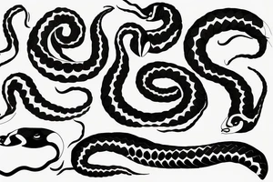 Black minimal snake tattoo idea