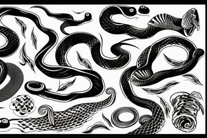 Black minimal snake tattoo idea