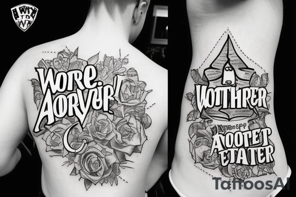 Always word with harry poter style font tattoo idea