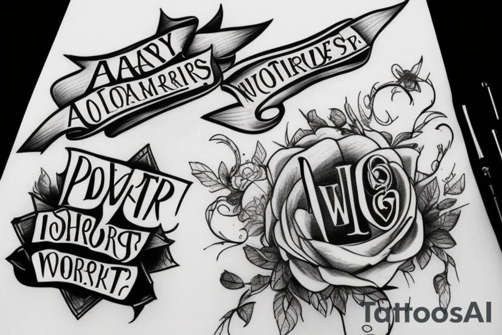Always word with harry poter style font tattoo idea