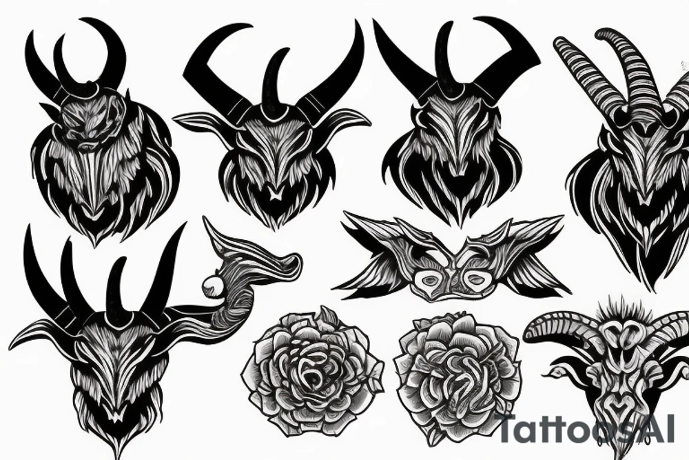 Devil goat tattoo idea
