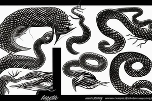 Black minimal snake tattoo idea