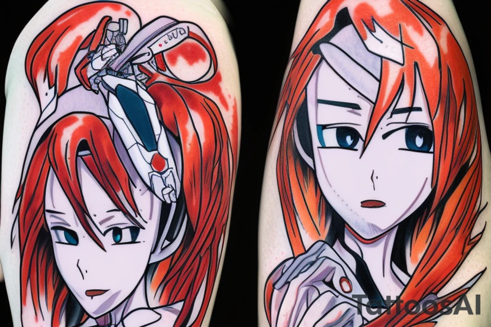 rei aynami from evangelion anime tattoo idea