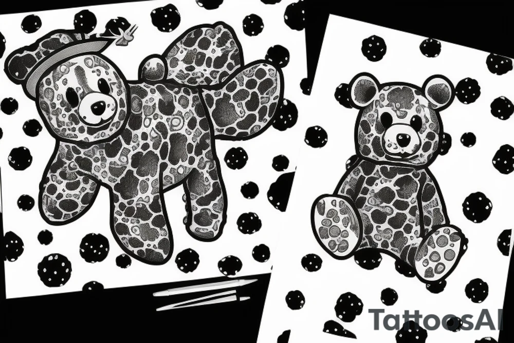 trash polka bear tattoo idea