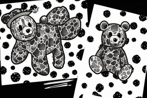 trash polka bear tattoo idea