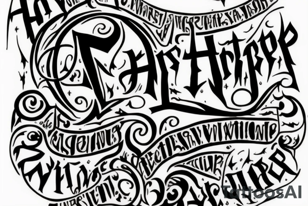 Always word with harry potter style font tattoo idea