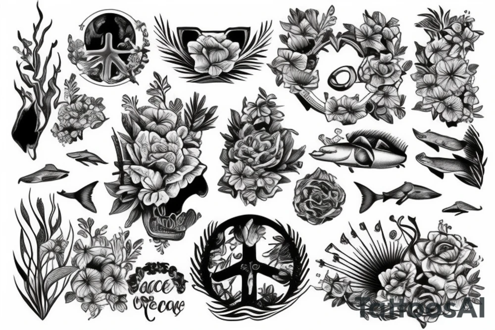 Paradise And sea and peace of mind tattoo idea