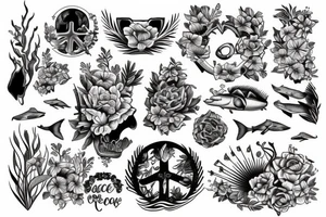 Paradise And sea and peace of mind tattoo idea