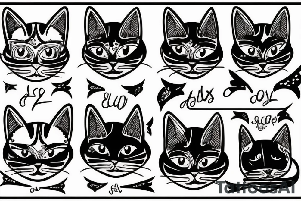 a cat with sex woman tattoo idea