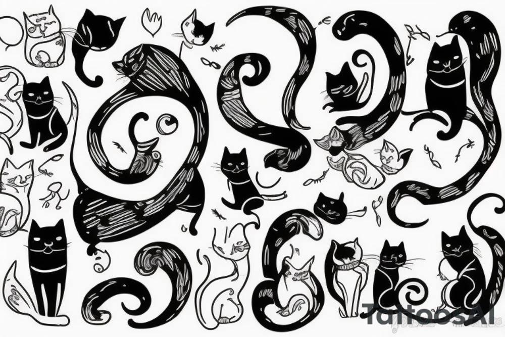a cat with sex woman tattoo idea