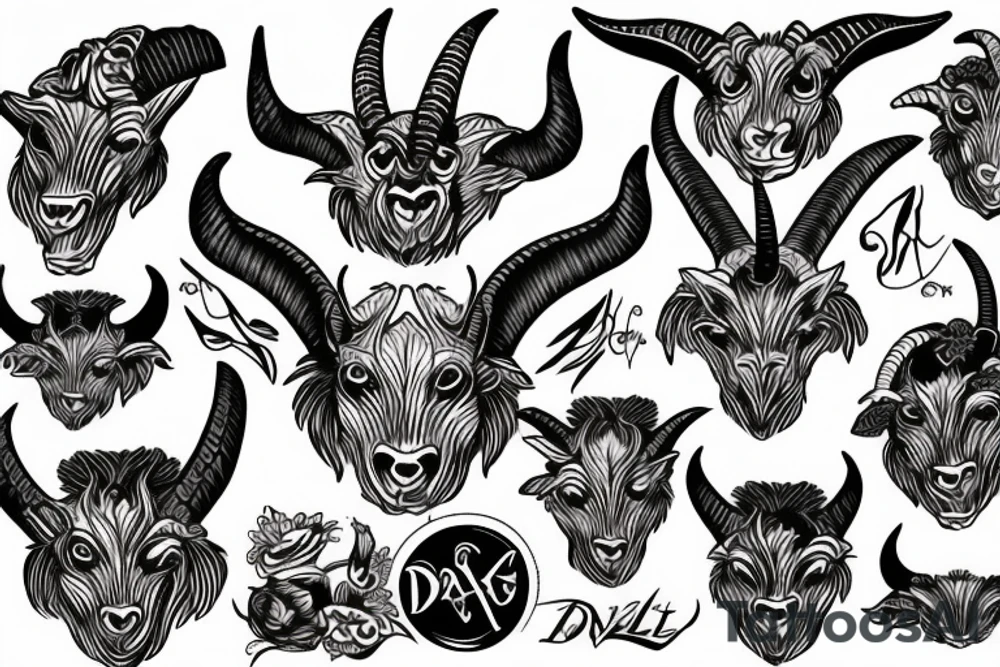 Devil goat tattoo idea