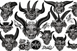 Devil goat tattoo idea