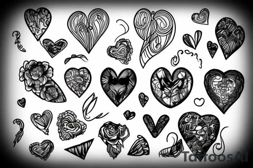 Broken hearts tattoo idea