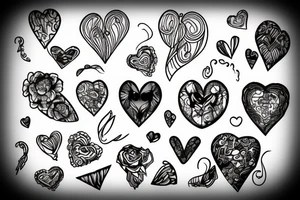 Broken hearts tattoo idea