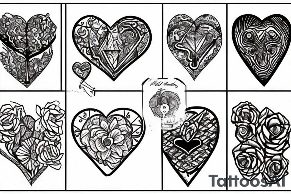 Broken hearts tattoo idea