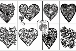 Broken hearts tattoo idea