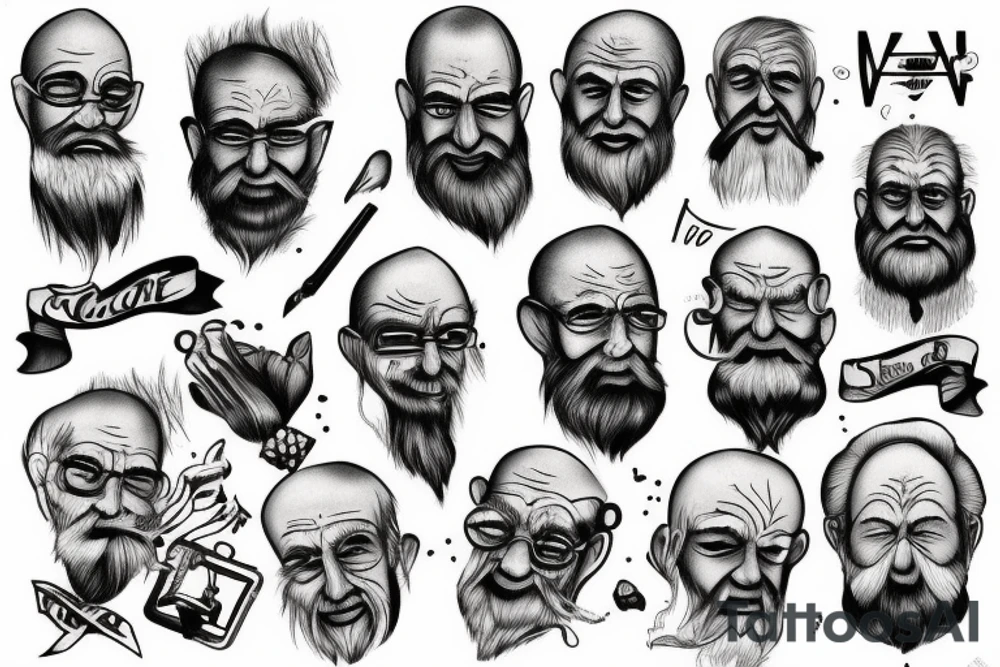Old man cray tattoo idea