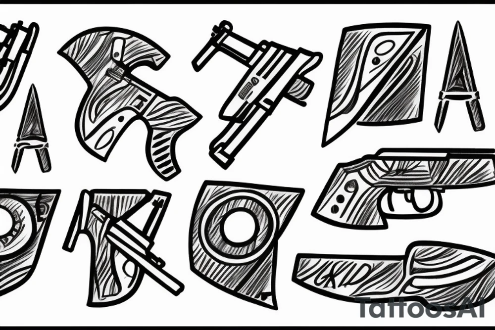 correct ak47 simple tattoo idea