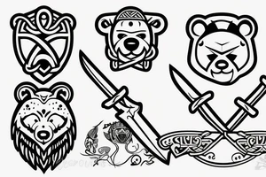 viking bear with axe tattoo idea