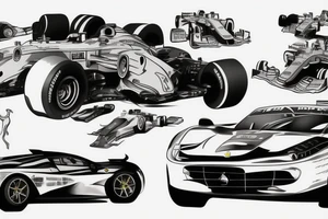 F1 ferrari car who win the race tattoo idea