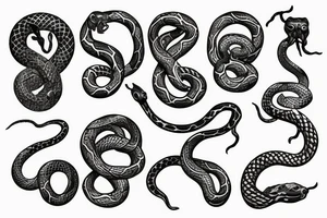 Sculpture with snakes around neck tattoo idea