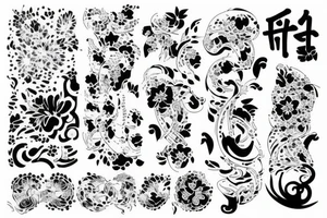 White elegant picock with kimono tattoo idea