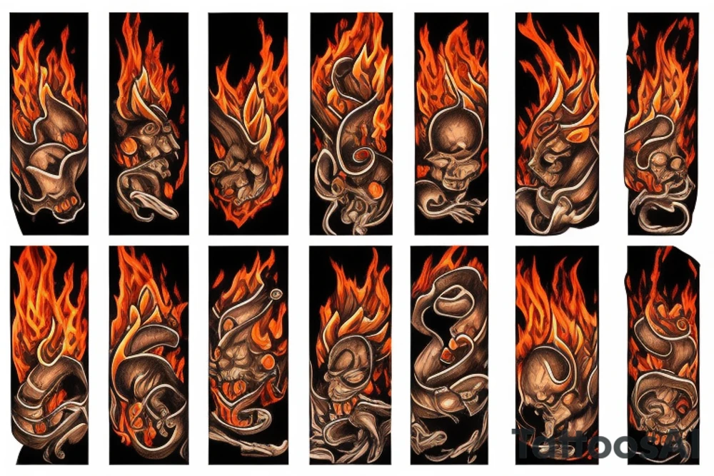fire erupting from the depths of the earth tattoo idea