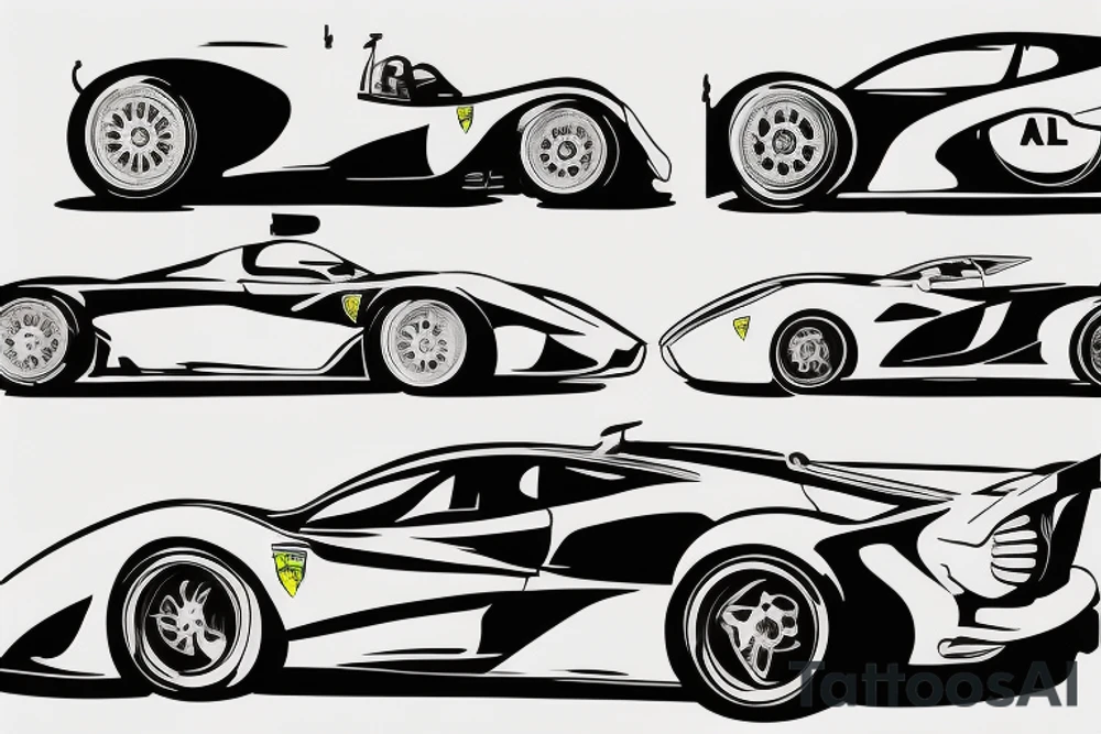 F1 ferrari car who win the race tattoo idea