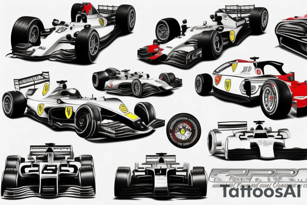 F1 ferrari car who win the race tattoo idea