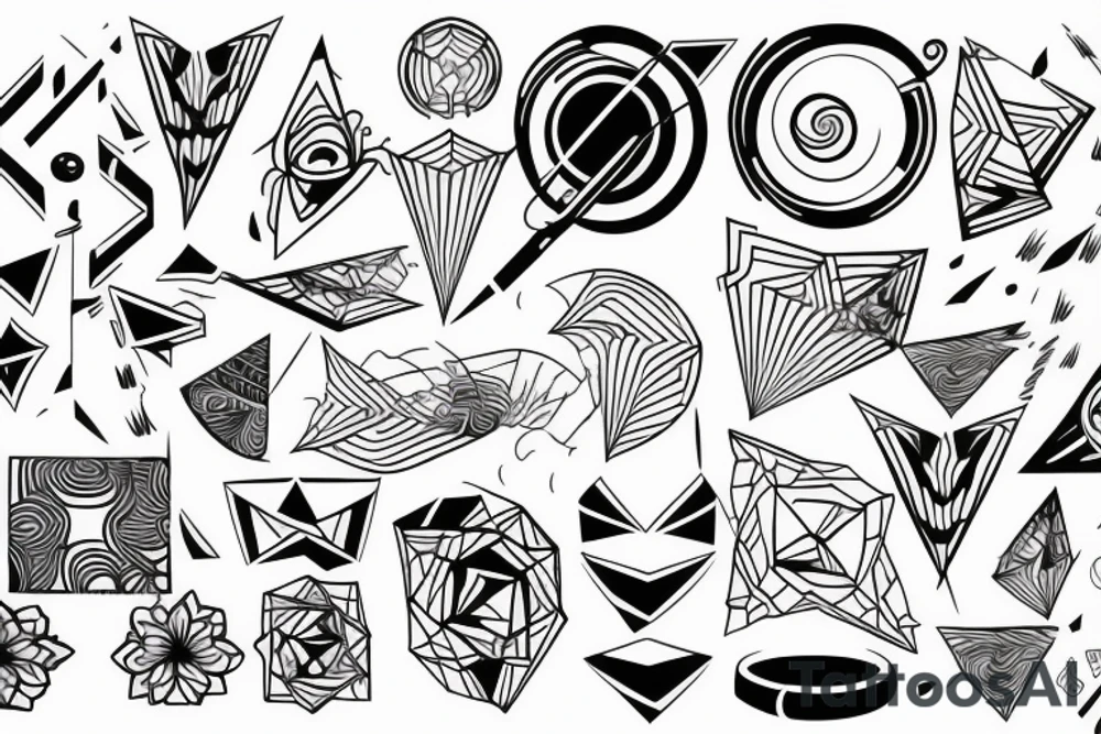 Curved lines tattoo idea