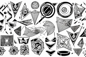 Curved lines tattoo idea