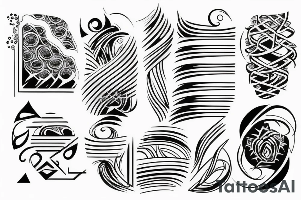 Curved lines tattoo idea