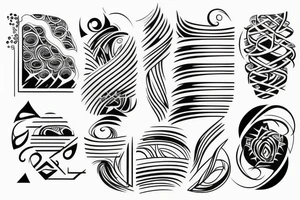 Curved lines tattoo idea