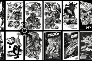 A retro sci fi comic book character traveling between dimensions tattoo idea